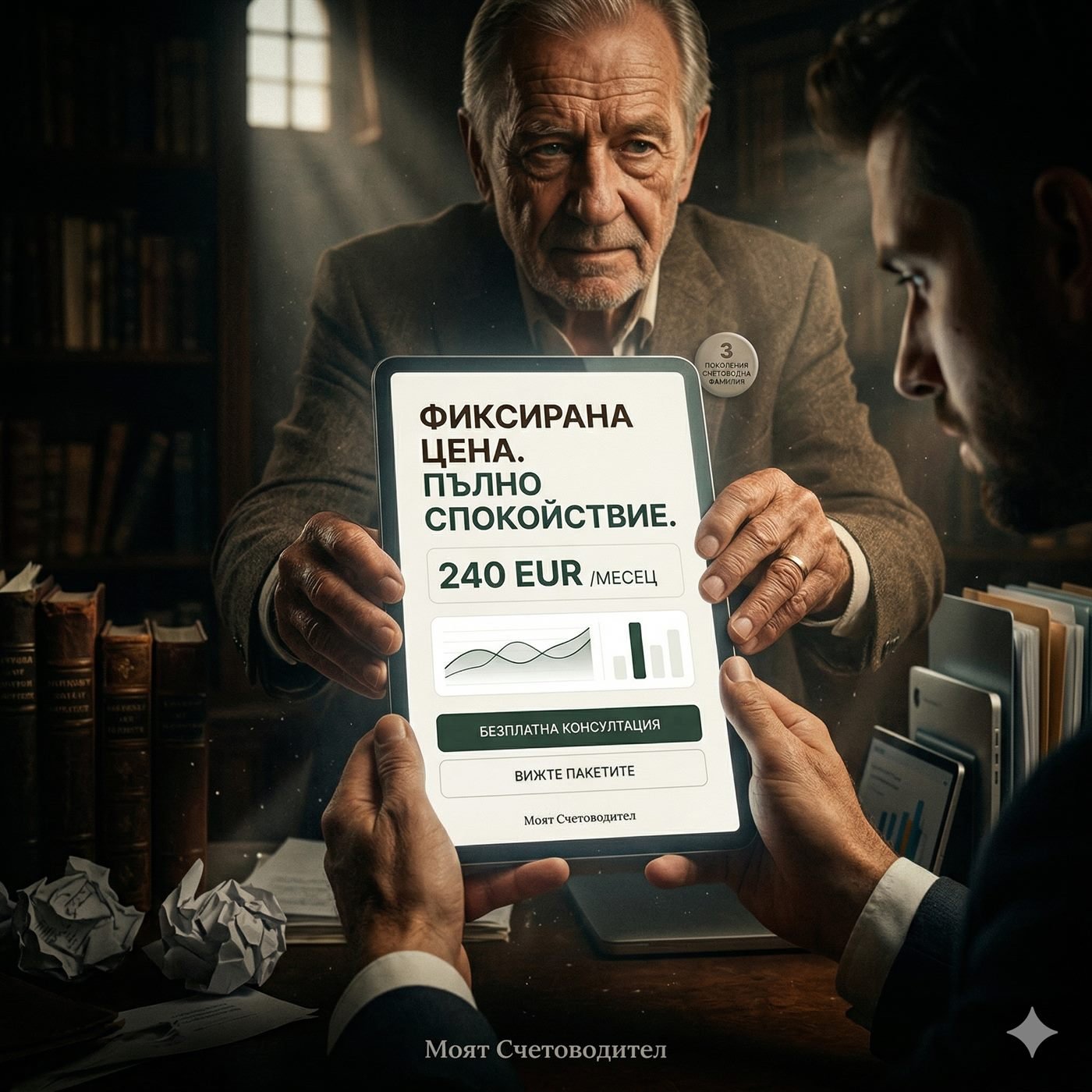 Много поколения счетоводен опит, представен в hero изображение с фиксирана цена и пълно спокойствие